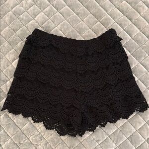 Zara Black High Waist Lace Shorts